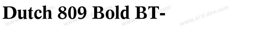 Dutch 809 Bold BT字体转换